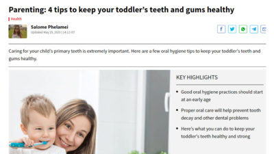 Parenting: 4 tips to keep your toddler’s teeth and gums healthy